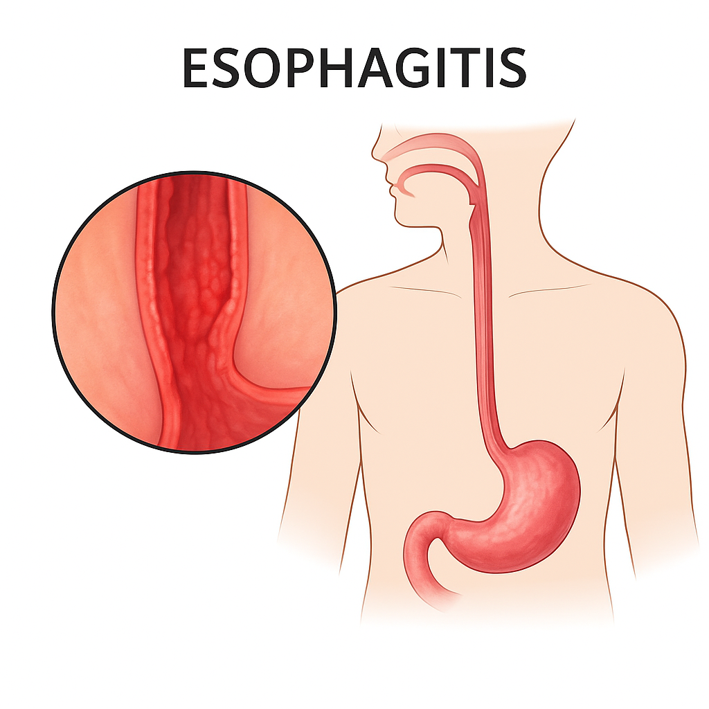What is esophagitis. Causes of esophagitis.